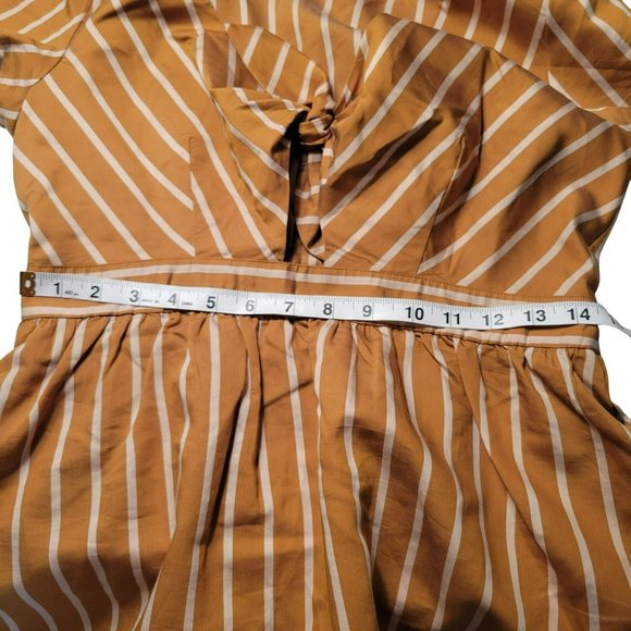 NWT Loft Beach Womans Size XS Brown Stripe Top Tie Close Front NEW - Picture 7 of 7